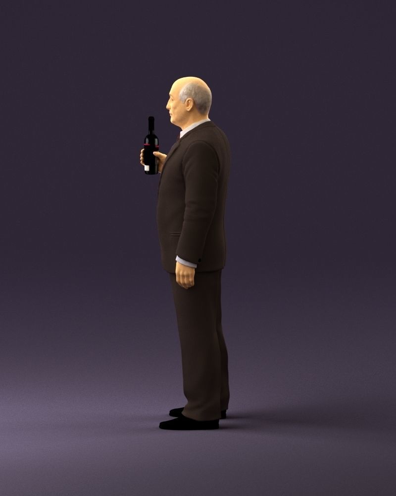 Man in panzergray suit bottle of alcohol 0945 3D Print Ready 3D print model_20