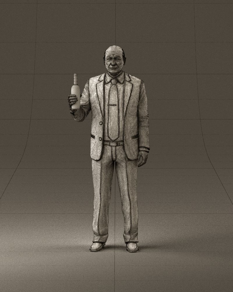 Man in panzergray suit bottle of alcohol 0945 3D Print Ready 3D print model_24