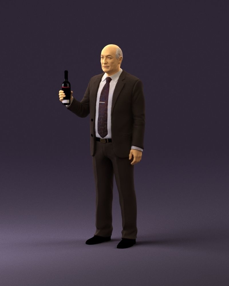 Man in panzergray suit bottle of alcohol 0945 3D Print Ready 3D print model_22