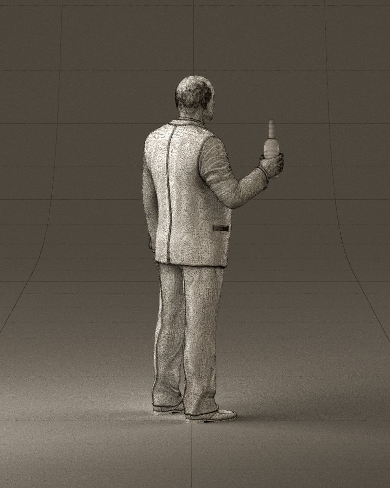 Man in panzergray suit bottle of alcohol 0945 3D Print Ready 3D print model_29