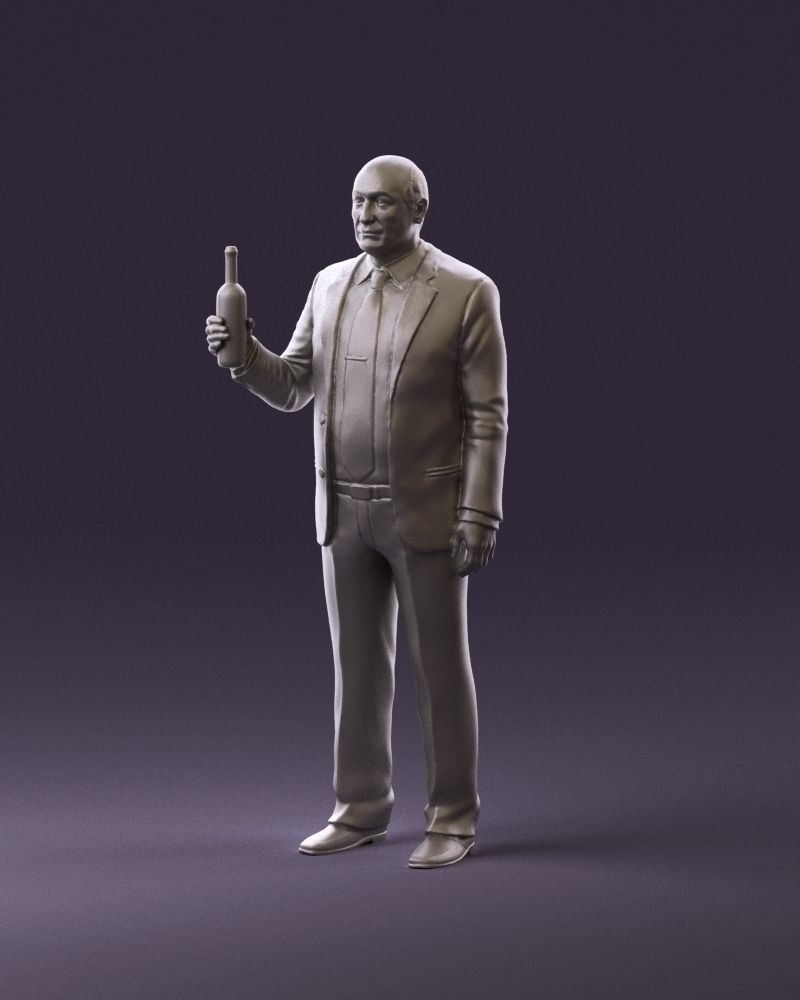 Man in panzergray suit bottle of alcohol 0945 3D Print Ready 3D print model_10