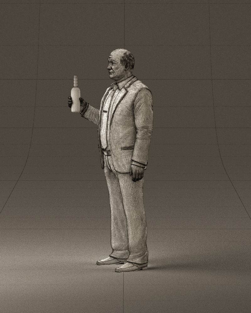 Man in panzergray suit bottle of alcohol 0945 3D Print Ready 3D print model_33