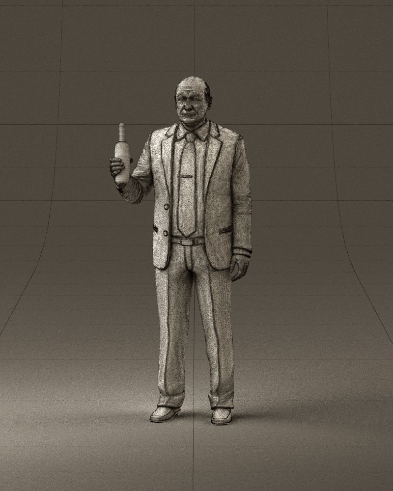 Man in panzergray suit bottle of alcohol 0945 3D Print Ready 3D print model_35