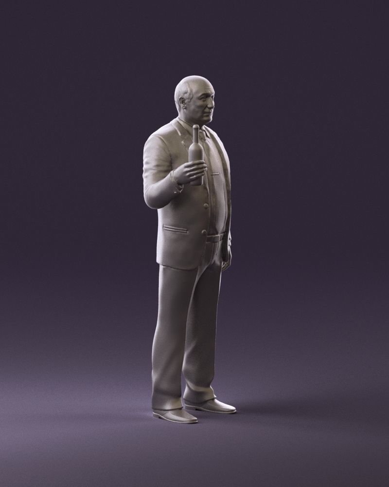 Man in panzergray suit bottle of alcohol 0945 3D Print Ready 3D print model_3