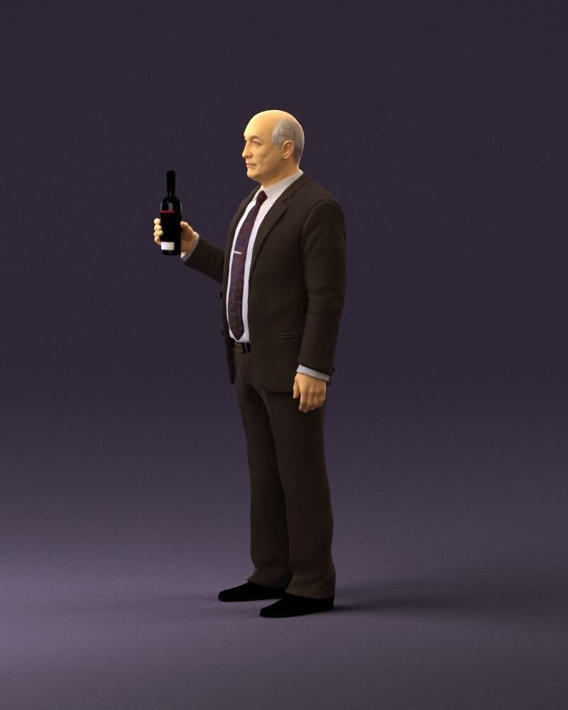 Man in panzergray suit bottle of alcohol 0945 3D Print Ready 3D print model_21