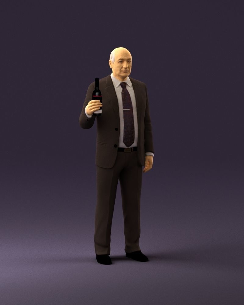 Man in panzergray suit bottle of alcohol 0945 3D Print Ready 3D print model_14