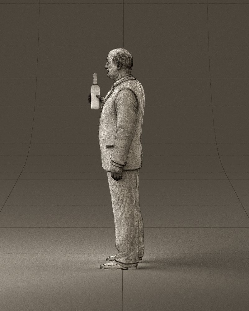 Man in panzergray suit bottle of alcohol 0945 3D Print Ready 3D print model_32