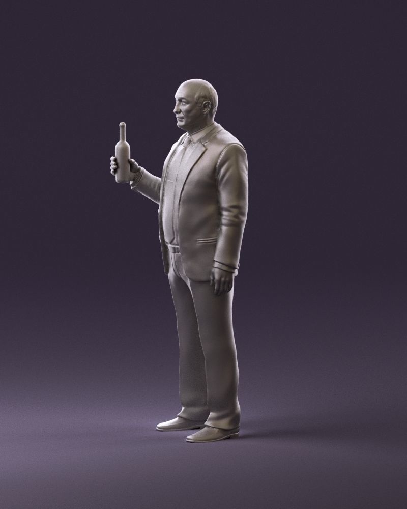 Man in panzergray suit bottle of alcohol 0945 3D Print Ready 3D print model_9