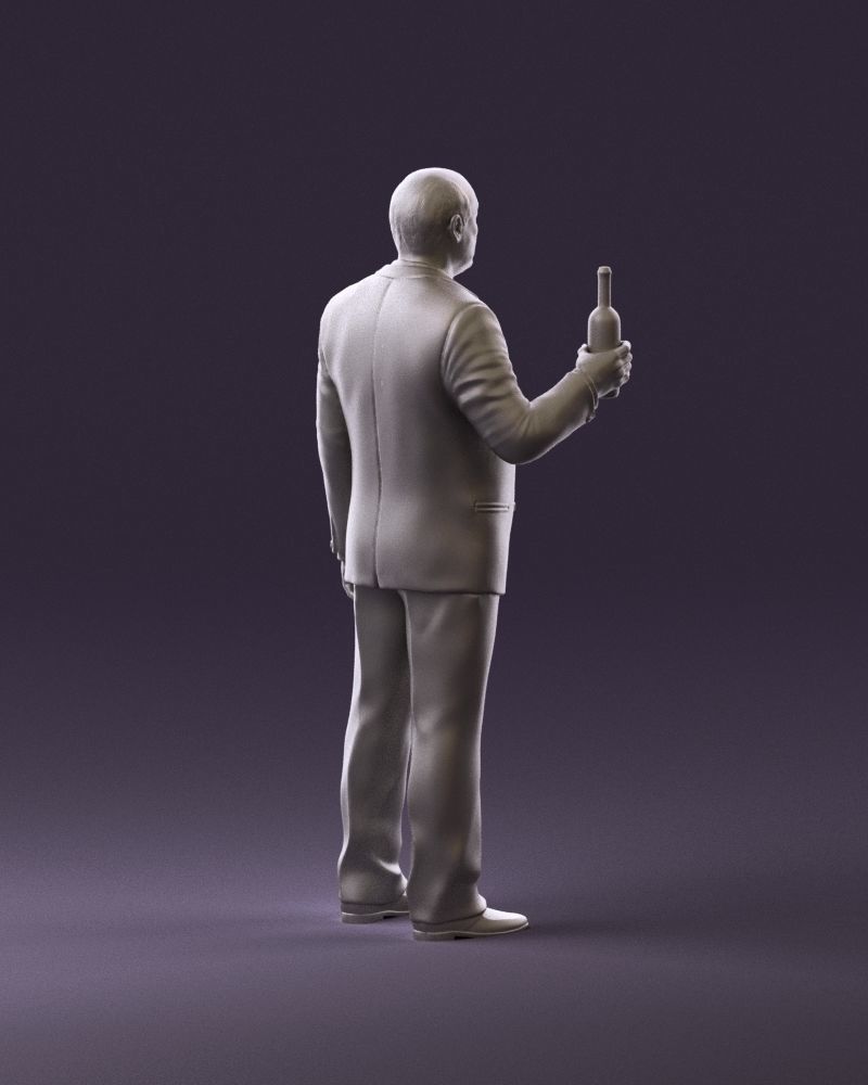 Man in panzergray suit bottle of alcohol 0945 3D Print Ready 3D print model_5