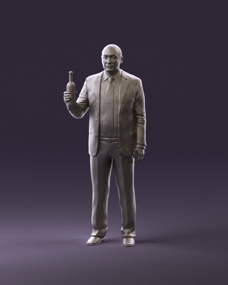 Man in panzergray suit bottle of alcohol 0945 3D Print Ready 3D print model_11