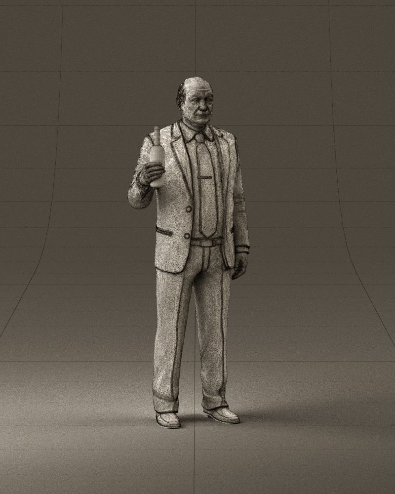 Man in panzergray suit bottle of alcohol 0945 3D Print Ready 3D print model_26