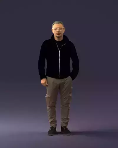 000294 Man in Hoodie and Cargo Pants 1008