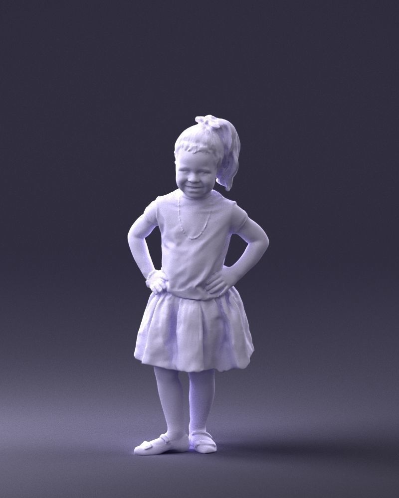 000375 Little Girl Standing Pose Low-poly 3D model_32