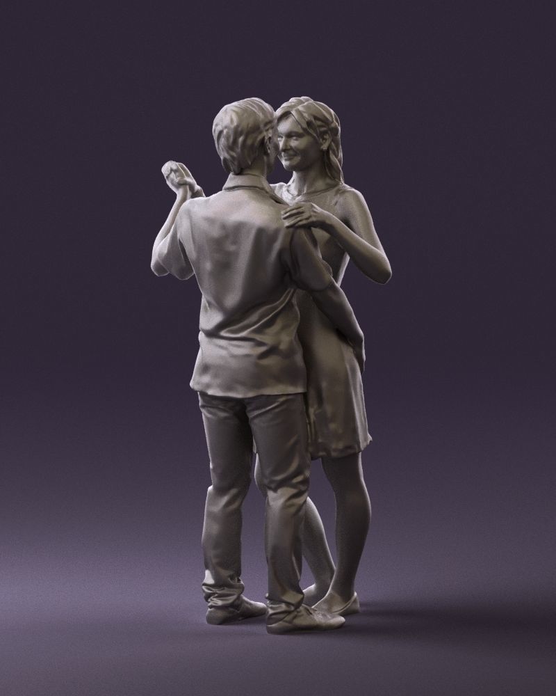Man and woman dancing 0749 3D model_7