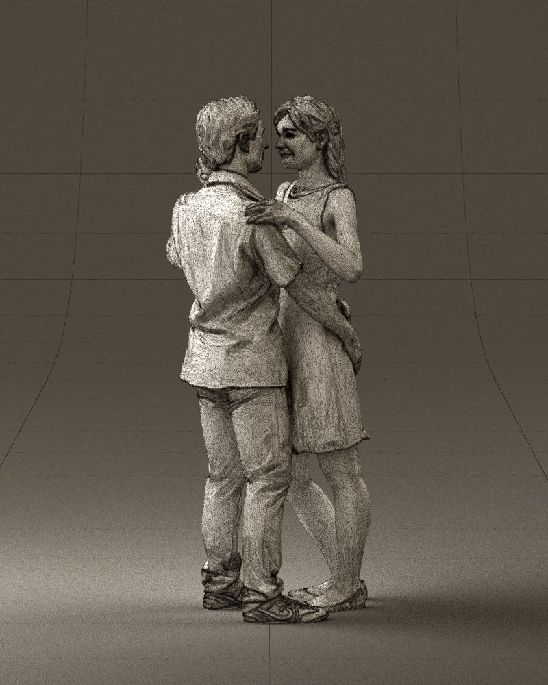 Man and woman dancing 0749 3D model_5