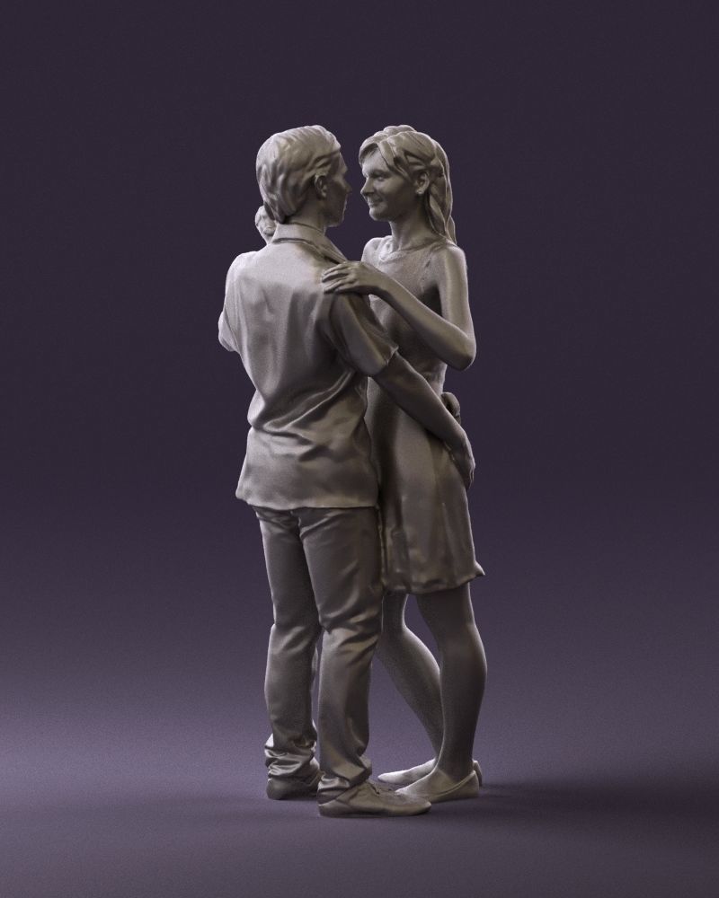 Man and woman dancing 0749 3D model_4