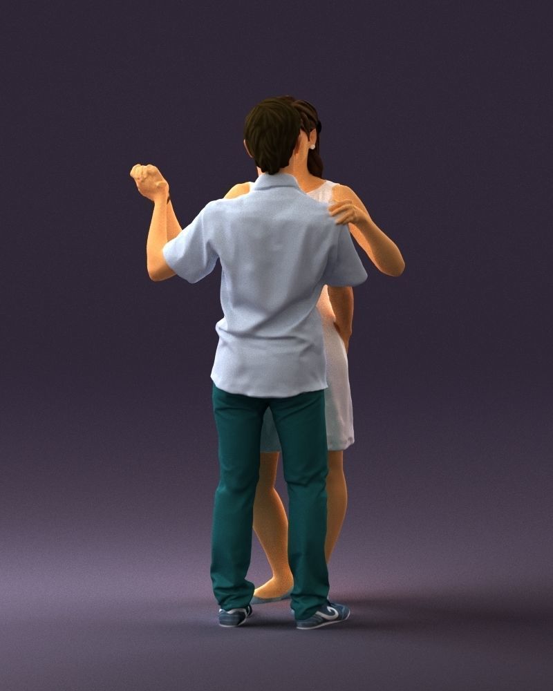 Man and woman dancing 0749 3D model_9