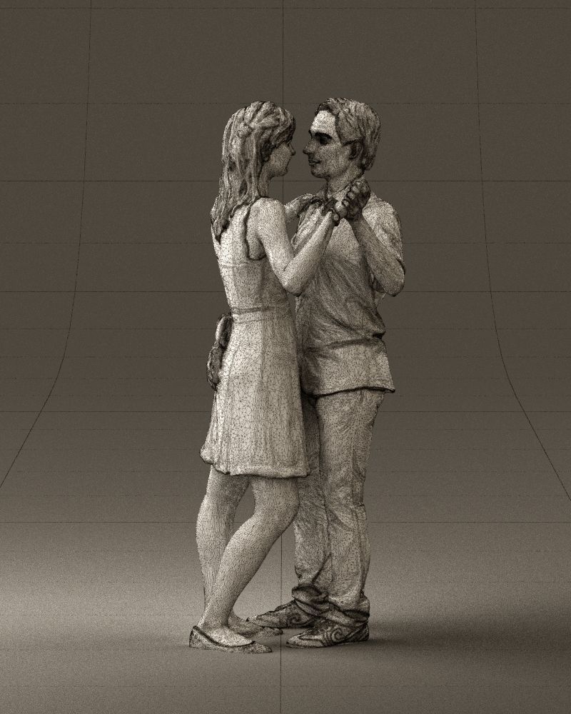 Man and woman dancing 0749 3D model_20