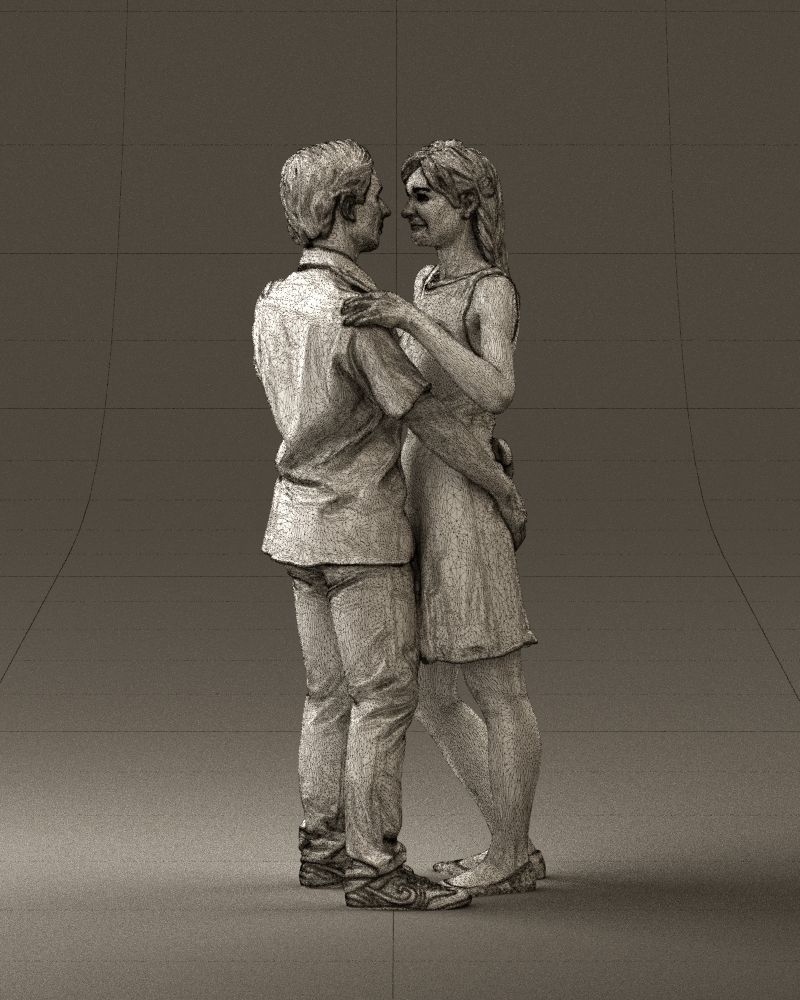 Man and woman dancing 0749 3D model_2