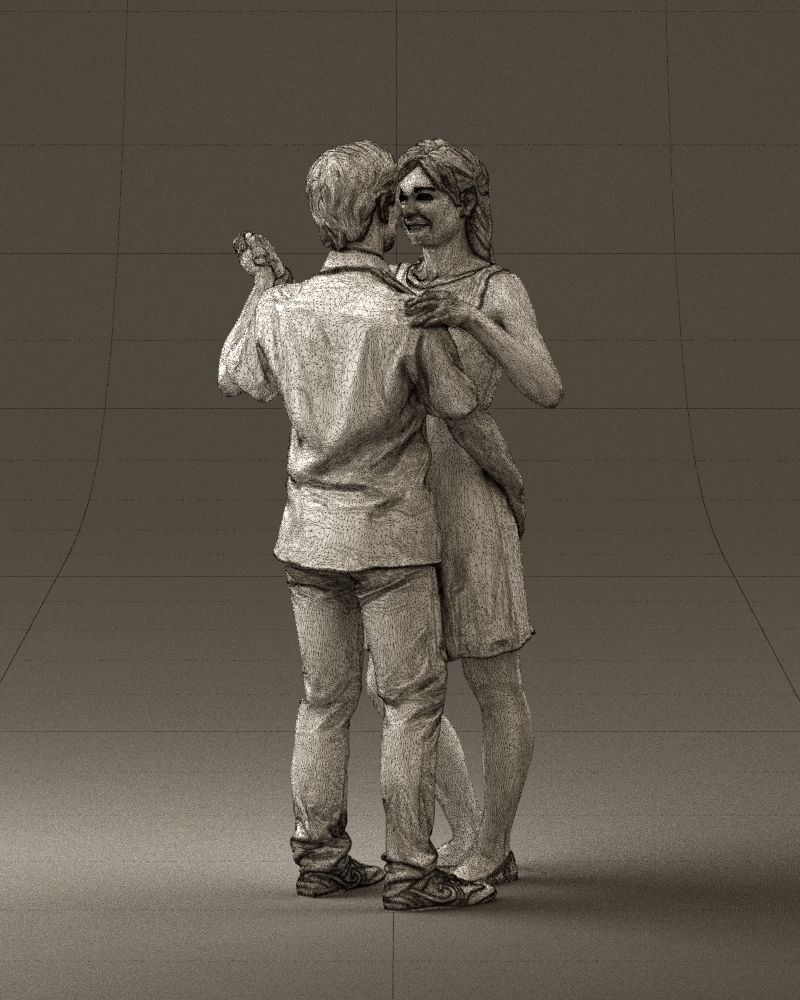 Man and woman dancing 0749 3D model_8