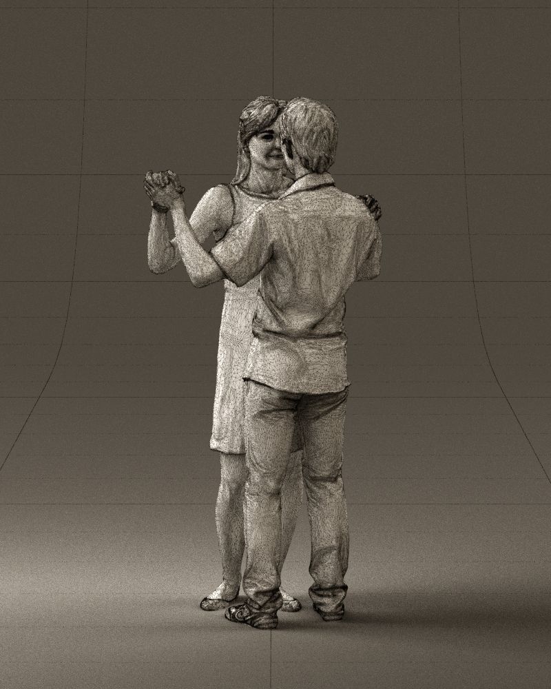 Man and woman dancing 0749 3D model_14
