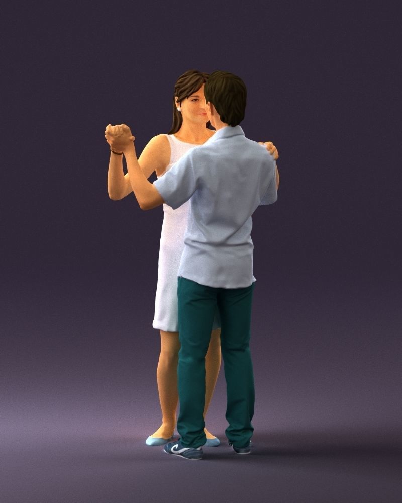 Man and woman dancing 0749 3D model_12