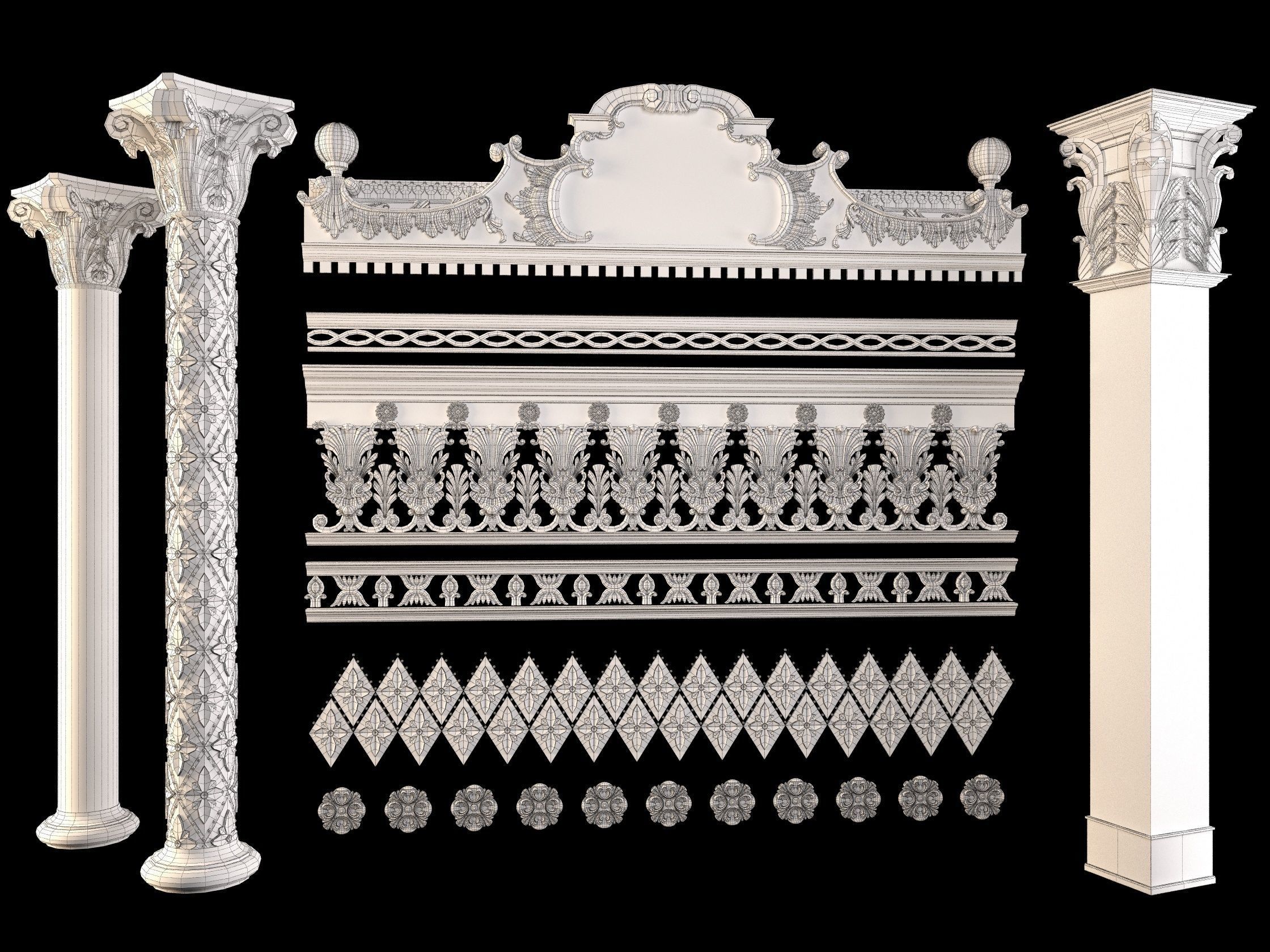 Dekor decorative columns - decorative columns 3D model_2