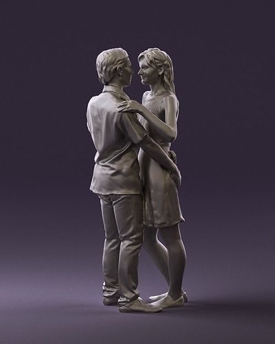 Man and woman dancing 0749 3D Print Ready 3D print model