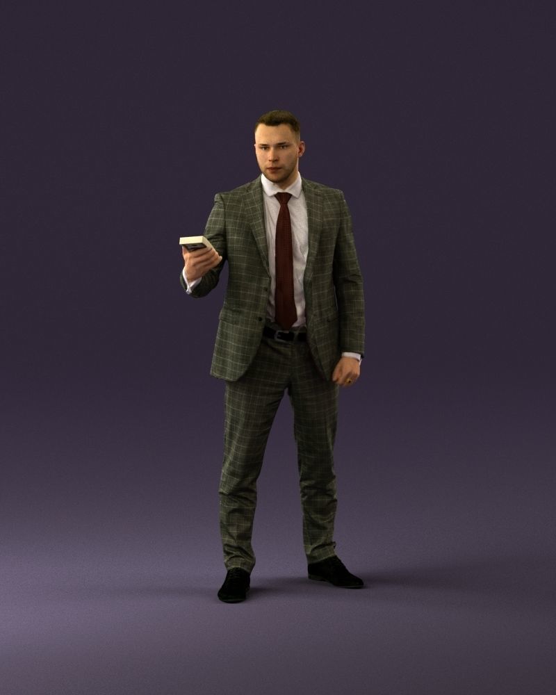 001056 businessman in darkgray suit money in hand 3D model_11