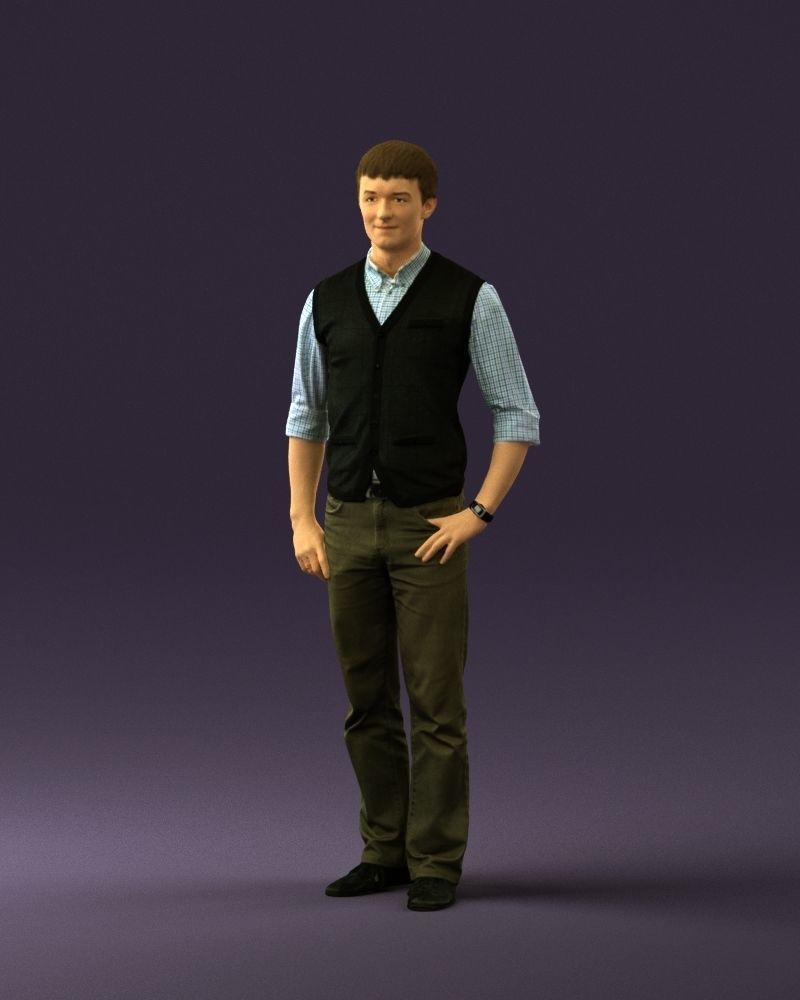 Man in green jeans 0747 3D model_30