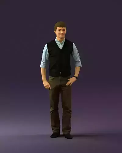 Man in green jeans 0747