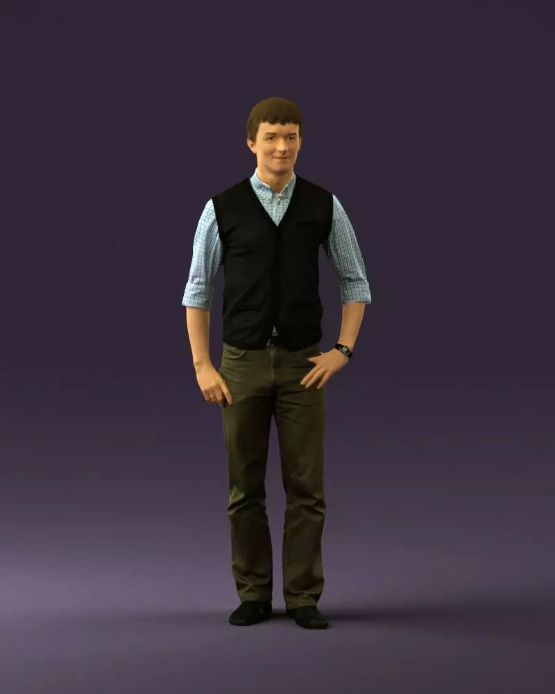 Man in green jeans 0747 3D model_0