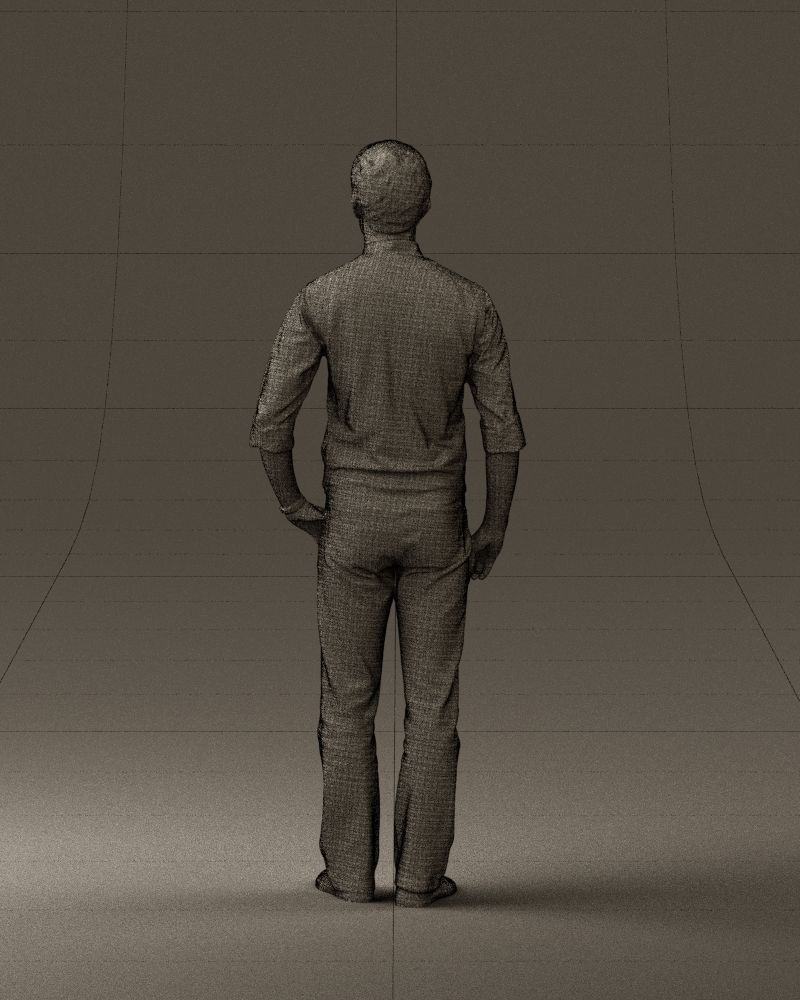 Man in green jeans 0747 3D model_20