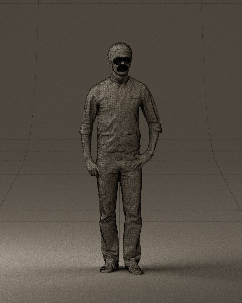 Man in green jeans 0747 3D model_2