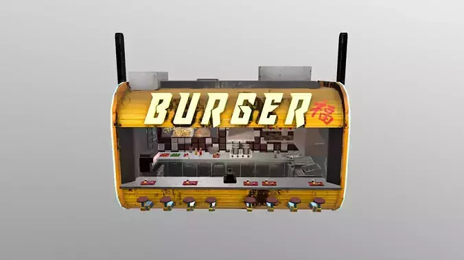 Cyberpunk City - Burger Stand