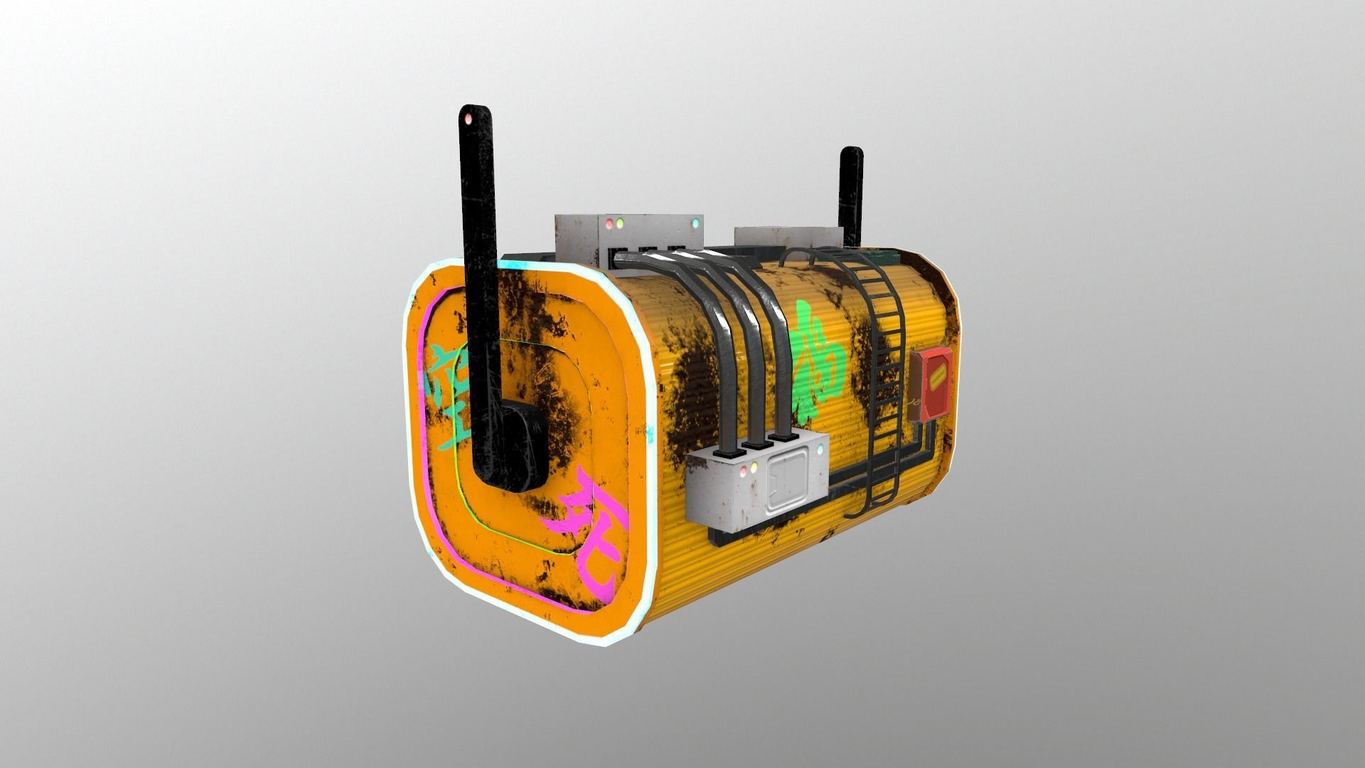 Cyberpunk City - Burger Stand Low-poly 3D model_4