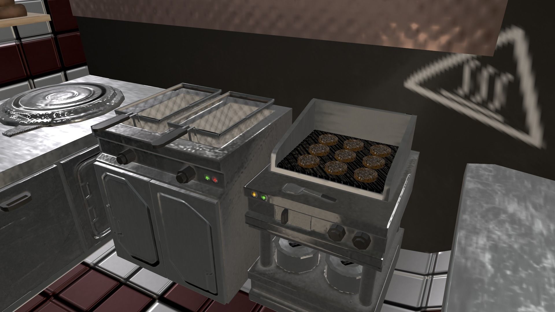 Cyberpunk City - Burger Stand Low-poly 3D model_10