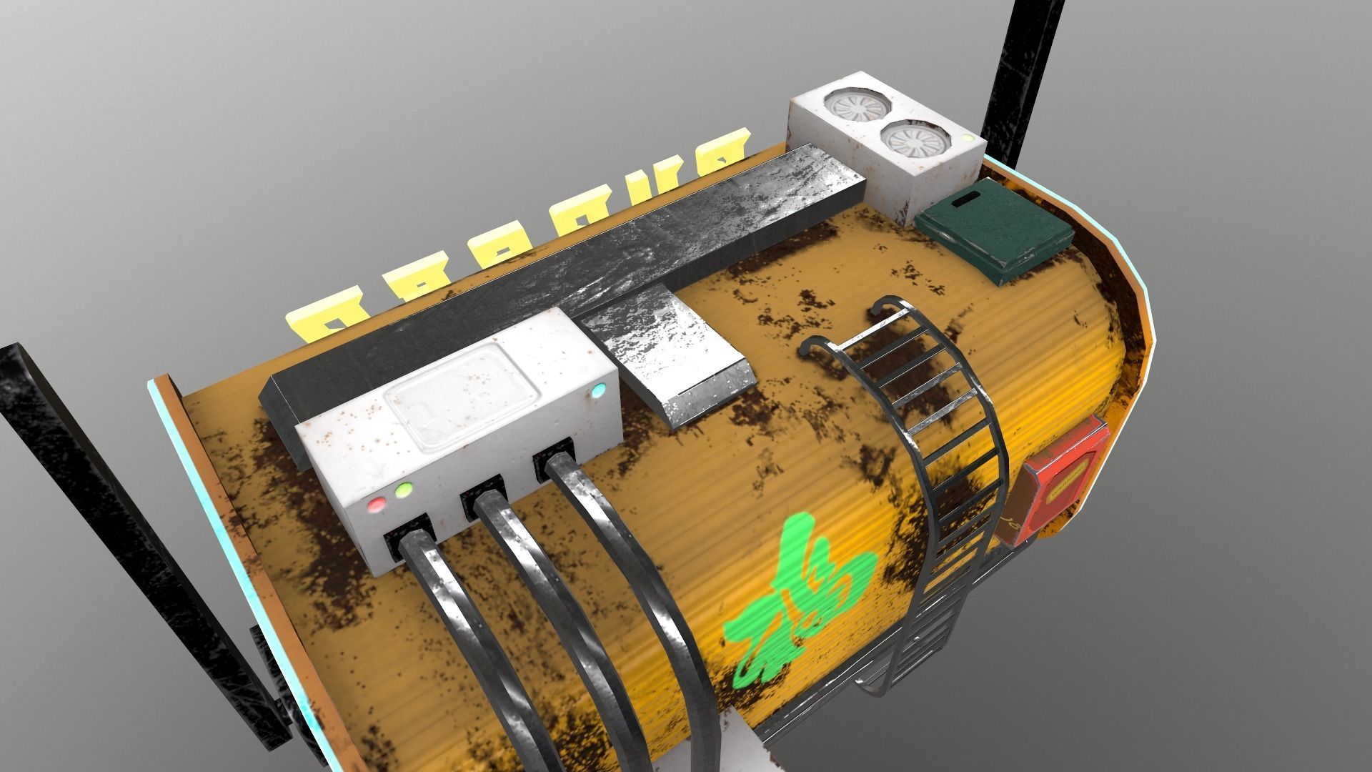 Cyberpunk City - Burger Stand Low-poly 3D model_16
