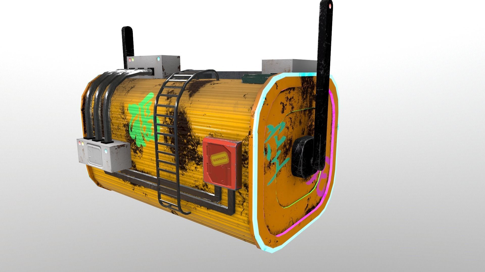 Cyberpunk City - Burger Stand Low-poly 3D model_3
