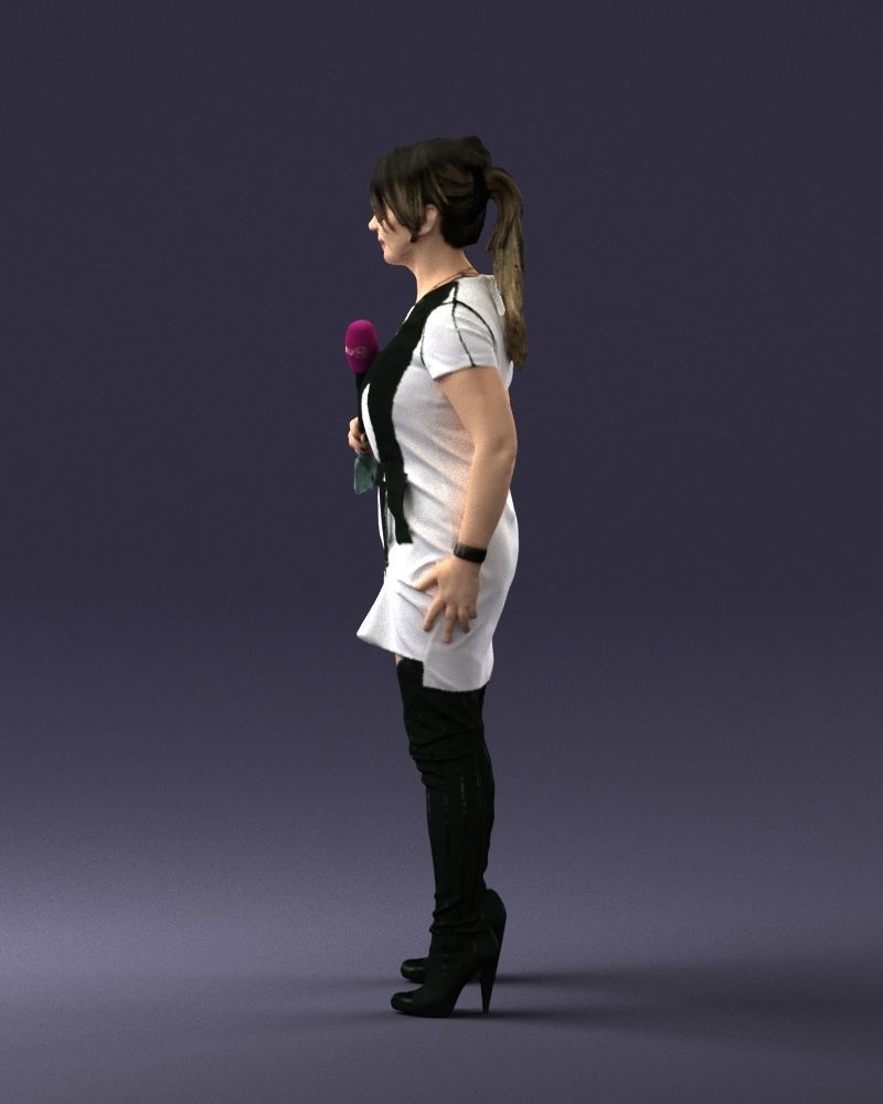 Woman with microphone 0331 3D model_24