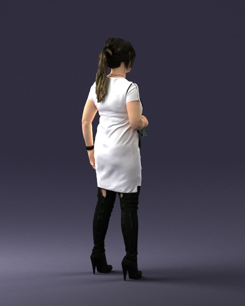 Woman with microphone 0331 3D model_15