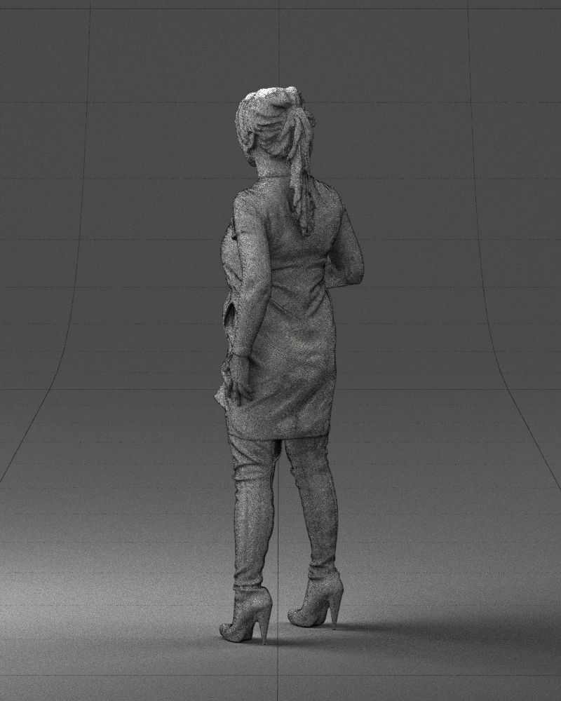 Woman with microphone 0331 3D model_23