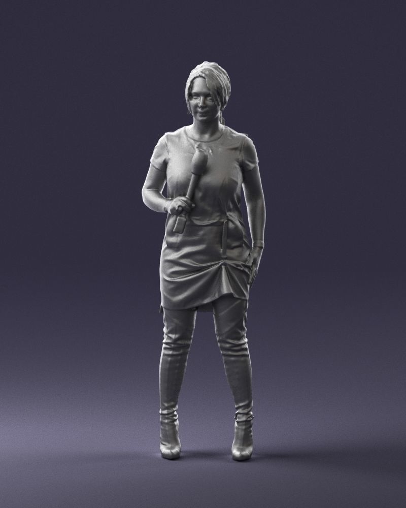Woman with microphone 0331 3D model_34