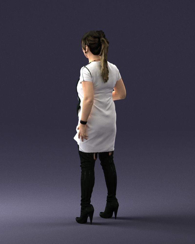 Woman with microphone 0331 3D model_21