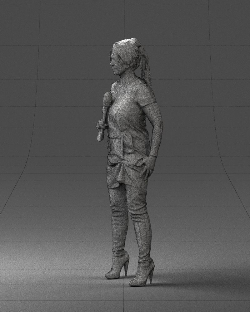 Woman with microphone 0331 3D model_29