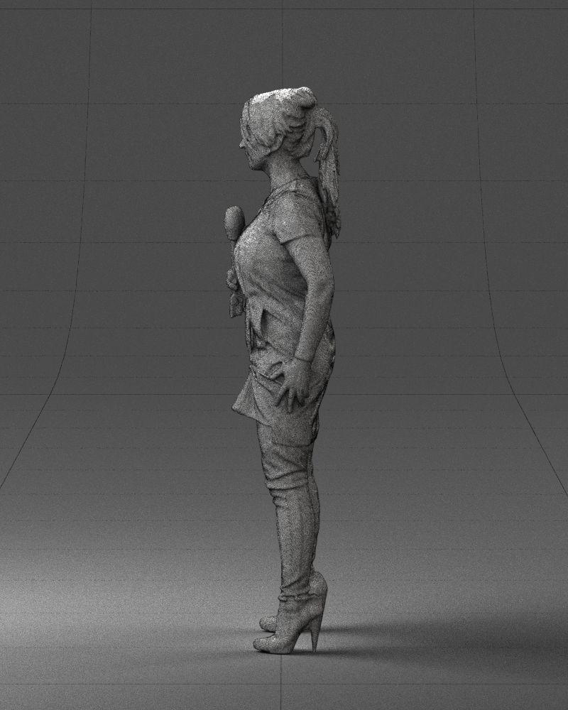 Woman with microphone 0331 3D model_26