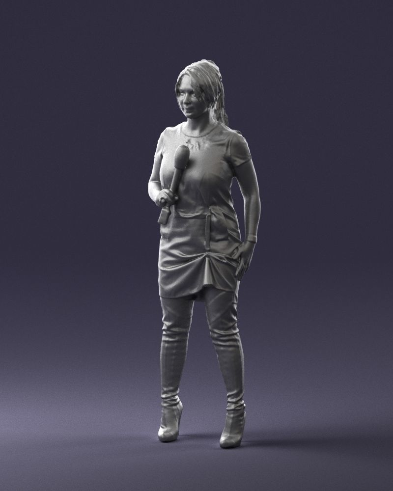 Woman with microphone 0331 3D model_31