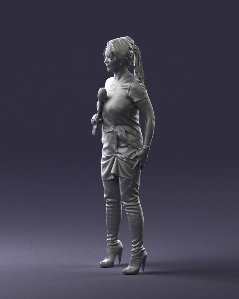 Woman with microphone 0331 3D model_28