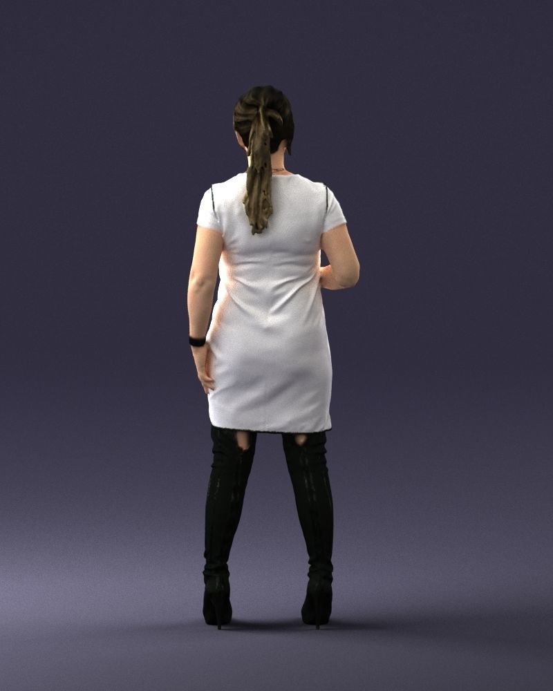 Woman with microphone 0331 3D model_18