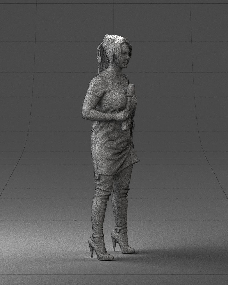 Woman with microphone 0331 3D model_11